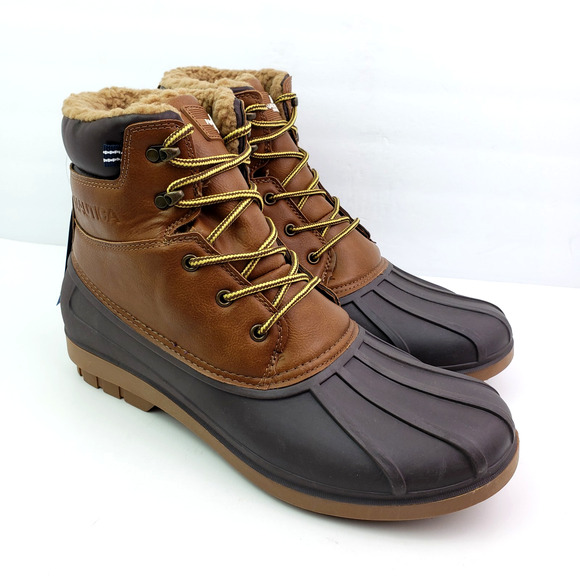 Nautica Dazo Mens Size 12 Cognac Brown 3M Thinsulate Warm Winter Boots NA2012 - Picture 1 of 9
